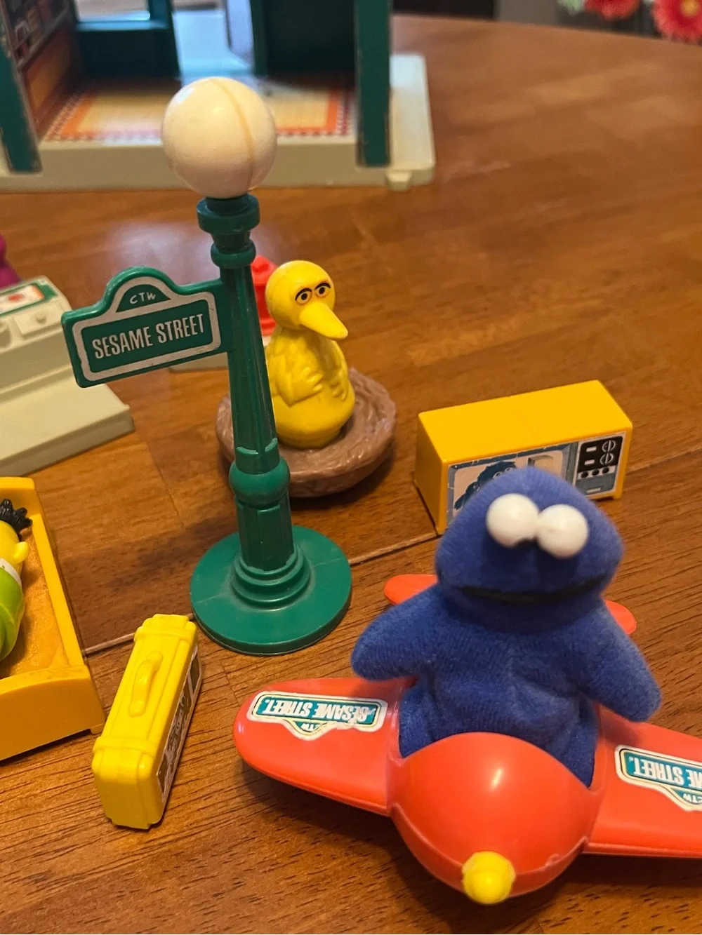 Fisher-Price Vintage Play Family Two-Building Set with bonus Cookie Monster